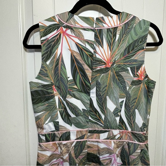 BROOKS BROTHERS Summer Tropical Palms Print Cotton Sheath Dress 6 Impeccable D0 - Picture 8 of 10
